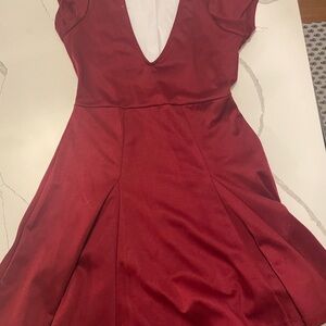 Silence + Noise Deep Red Mini Dress